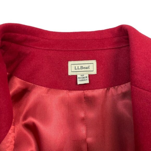 L.L. BEAN Vintage Wool Cashmere Blazer Sz 12P Red - Picture 3 of 5